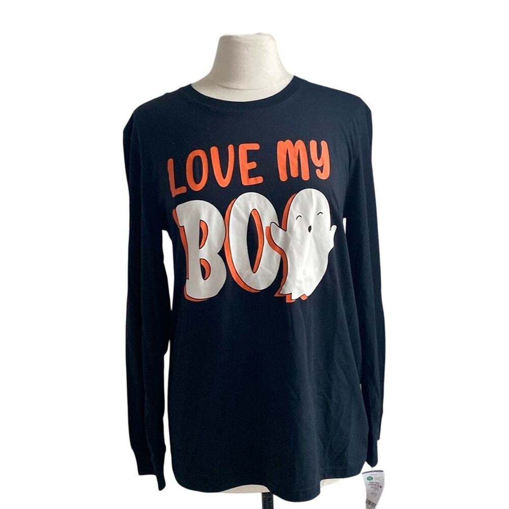 CARTERS Halloween T-Shirt Womens Sz Medium Black Ghost Boo Adult